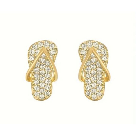 Luxury Zircon Gold plated Stud Earrings - Picture 1 of 8